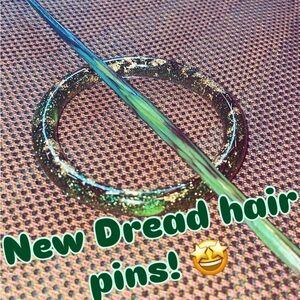 Handmade resin & wood hair pin
